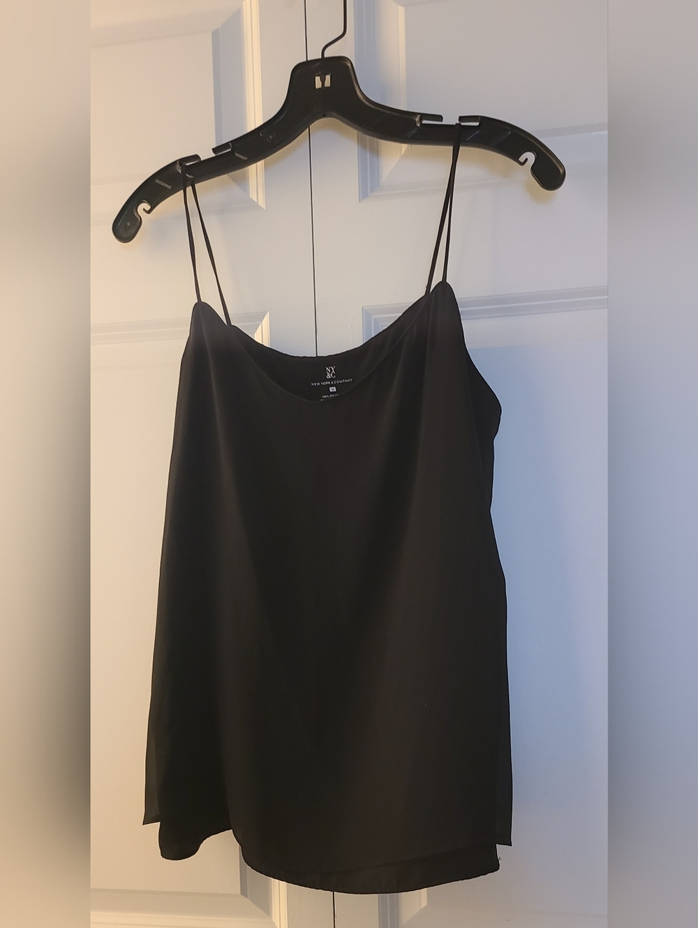 New York & Company Black Satin Spaghetti-Strap Cami